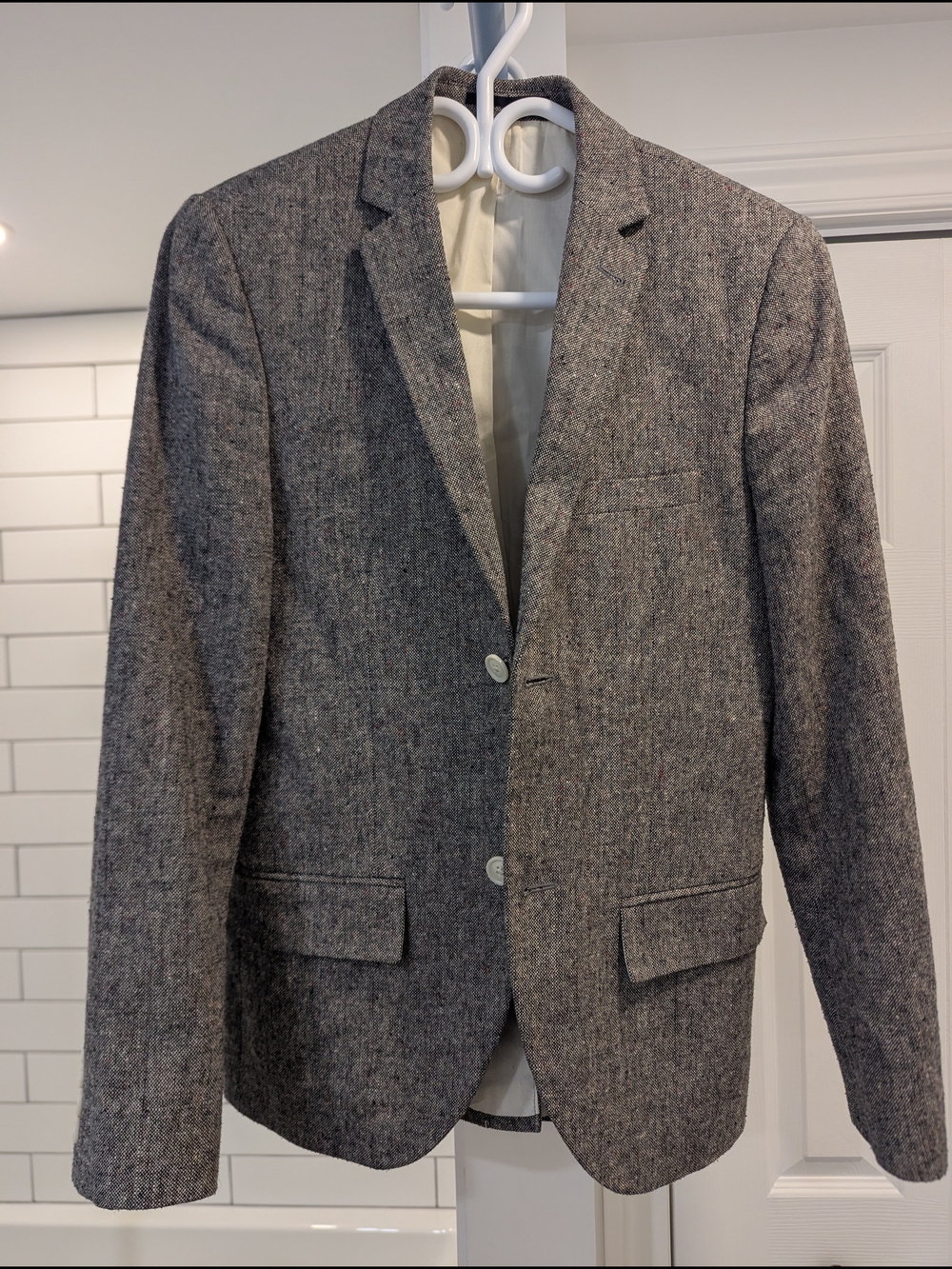 Topman Gray Tweed Sport Coat - Two-Button Blazer